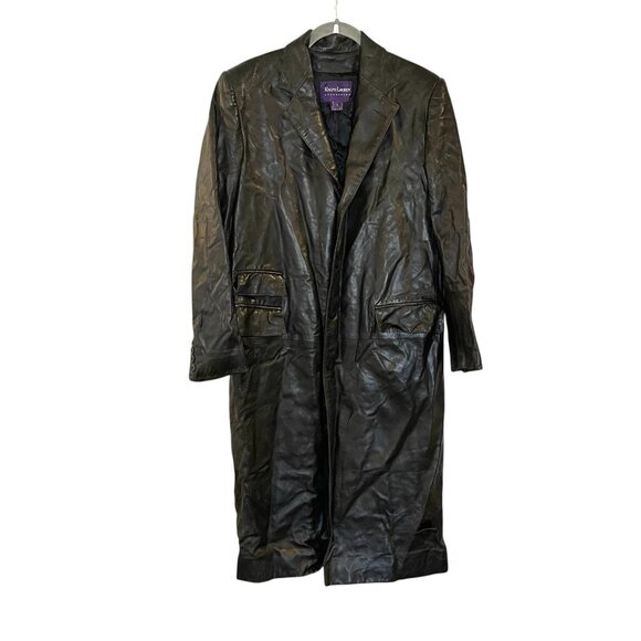 RALPH LAUREN PURPLE LABEL Women US 6 Soft Leather Long Trench Jacket COLLECTION - Picture 1 of 9